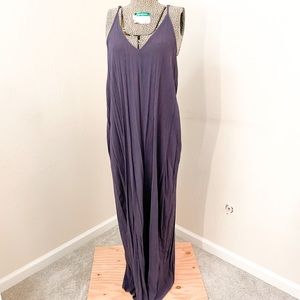 COPY - Love stitch maxi dress in bluish purple & tanish brown
